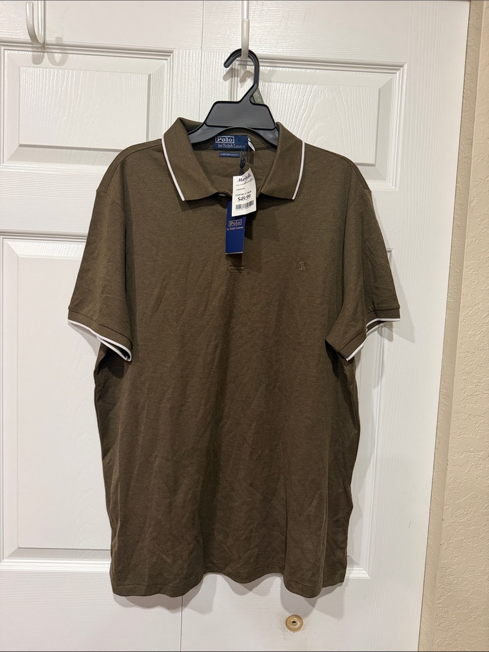 Polo by Ralph Lauren Olive Green Short-Sleeve Polo with White Trim